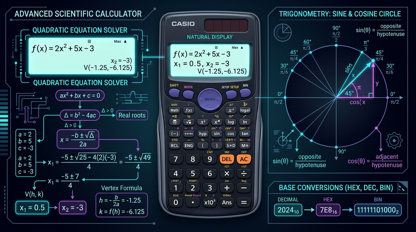 Pro Scientific Calculator and Quadratic Solver Guide