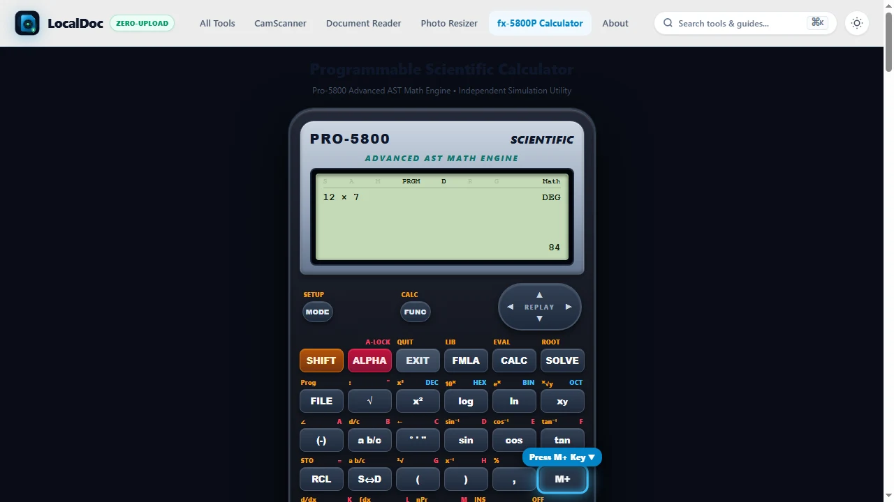 Accumulate running subtotals using M+ memory register key