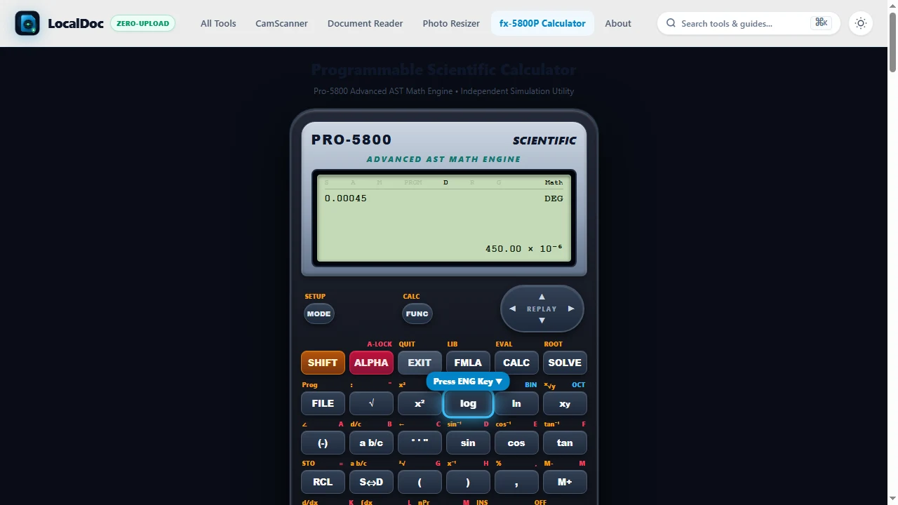 Convert standard scientific notation to SI engineering exponents with ENG key