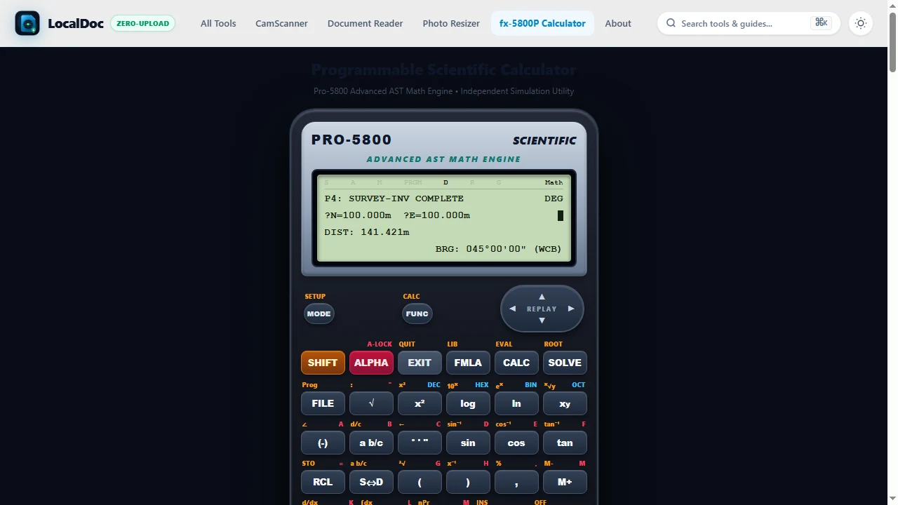 Read dual-line LCD outputs for distance and azimuth bearing
