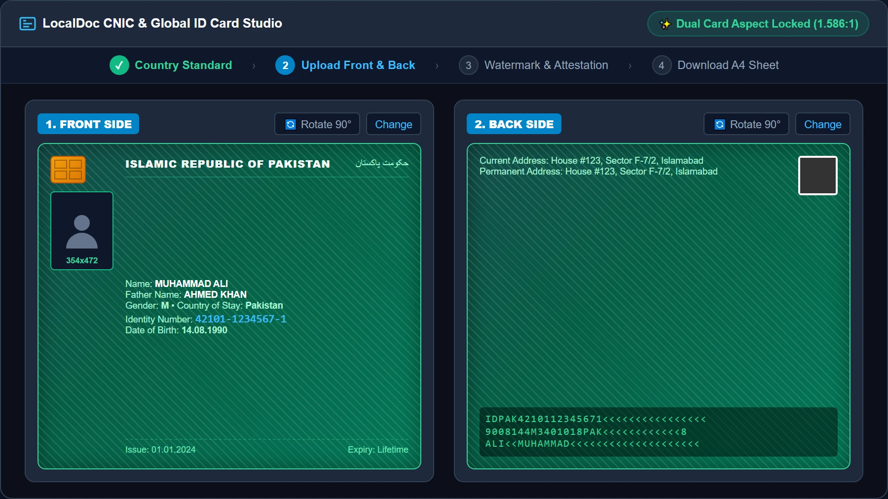 Uploading Front and Back Sides of CNIC in LocalDoc Studio