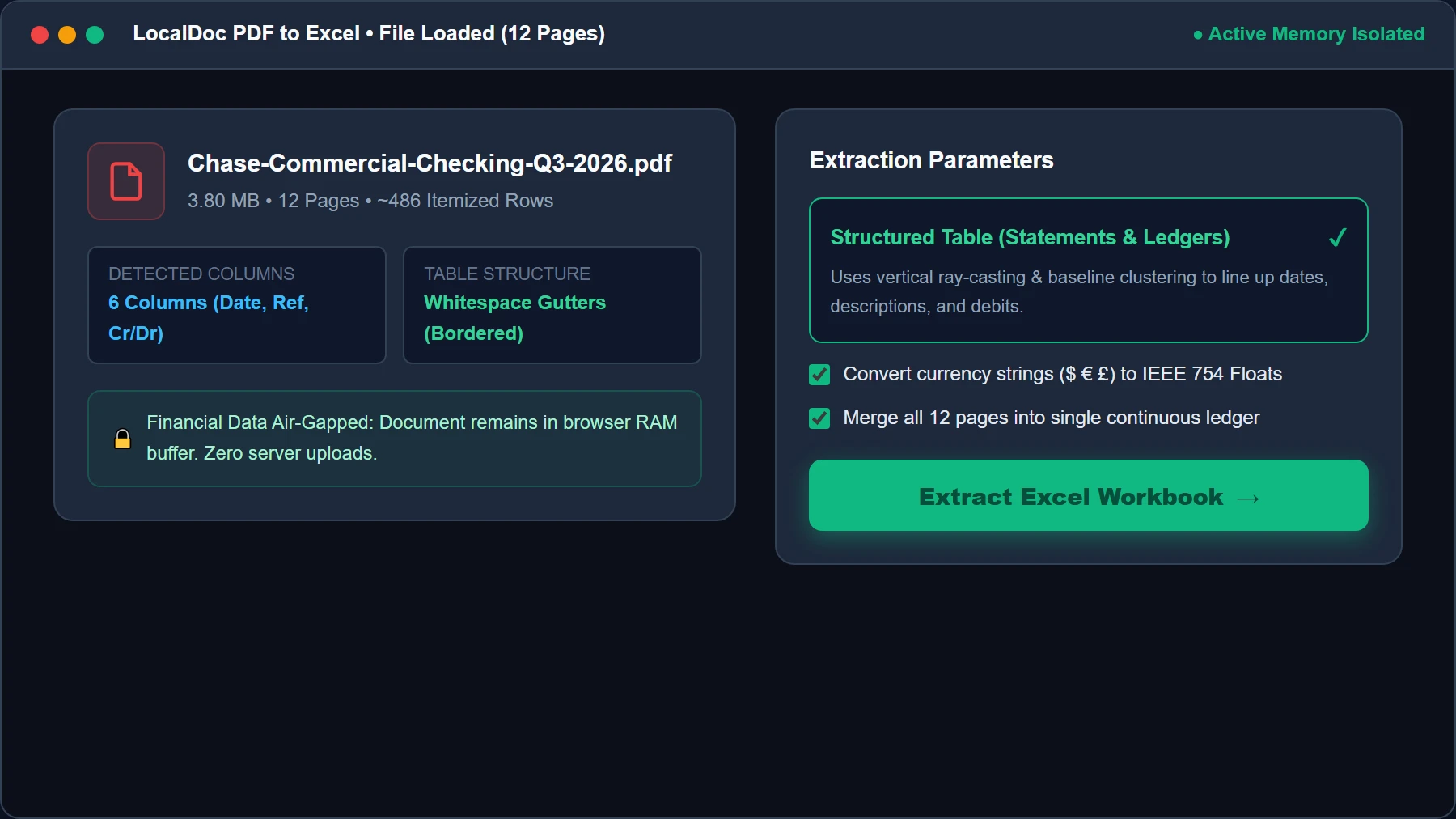 Configure extraction mode and numeric type casting options